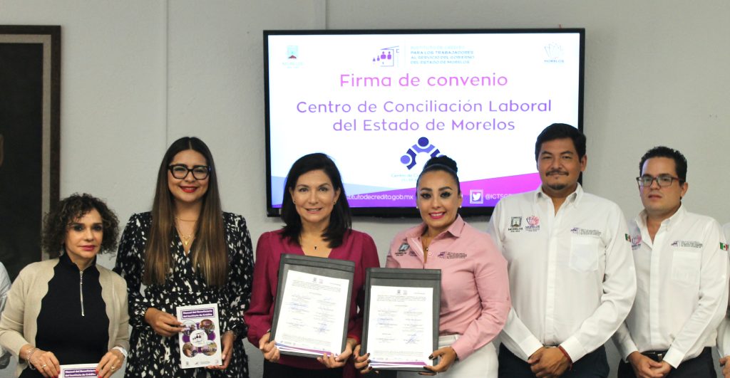 Firman convenio de incorporación el Centro de Conciliación Laboral del Estado de Morelos y el Instituto de Crédito 1 FAB Y CES