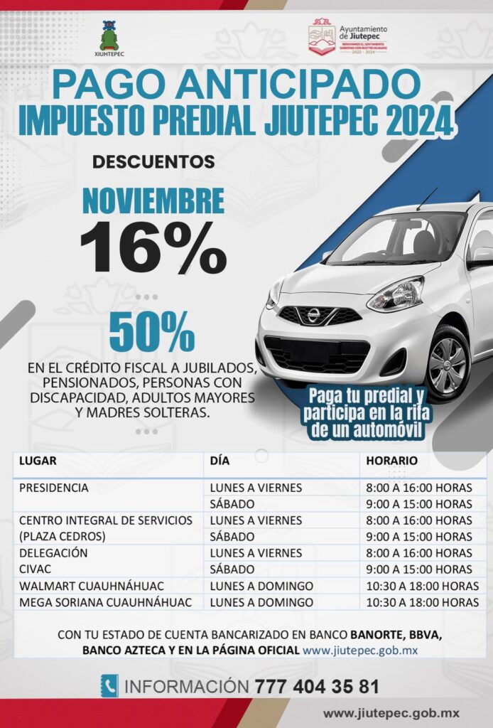 Inicia campaña de pago anticipado del Impuesto Predial 2024 en Jiutepec 1 IMG 20231101 WA0159