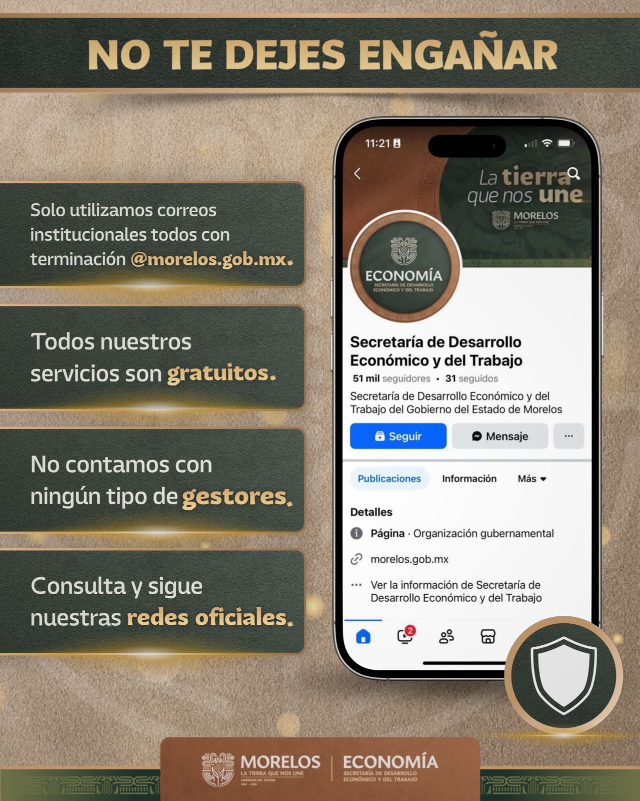 SDEyT Mprelos alerta sobre estafas que suplantan apoyos oficiales