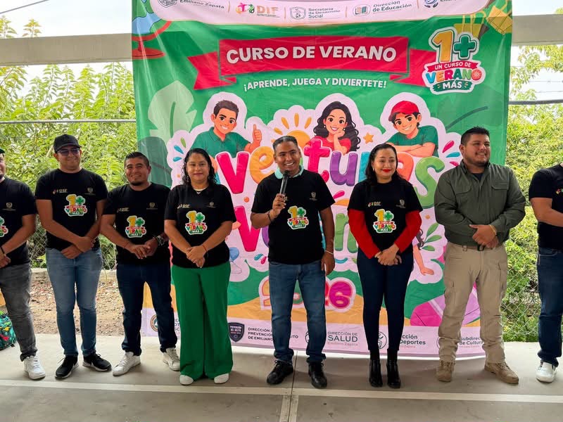 Fortalece Ayuntamiento de Emiliano Zapata el desarrollo de la niñez con el inicio del Curso de Verano 2026